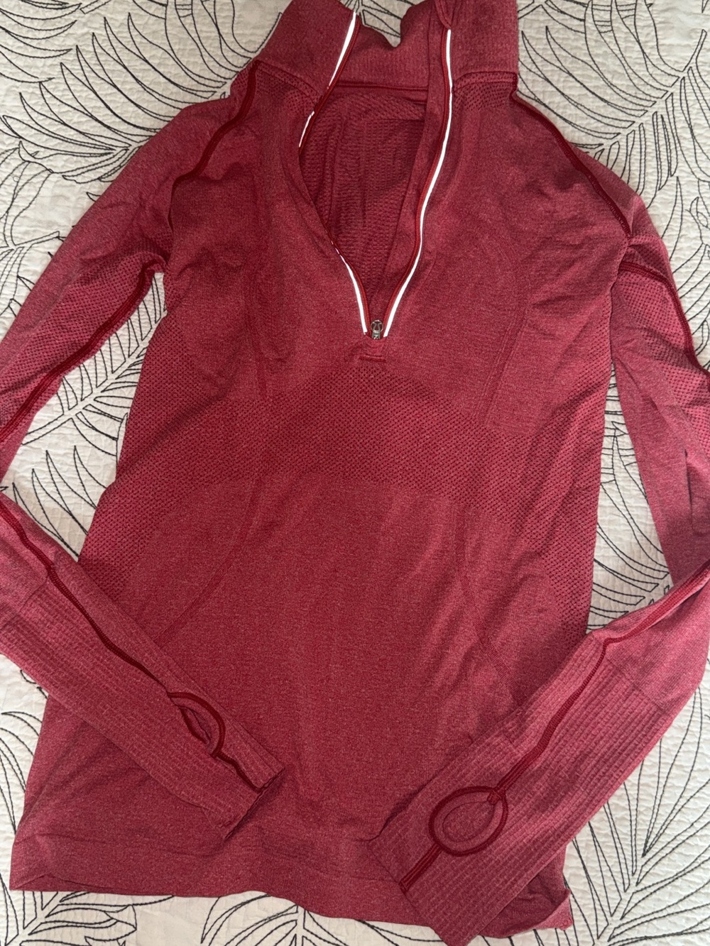 Red Half-Zip Athletic Pullover